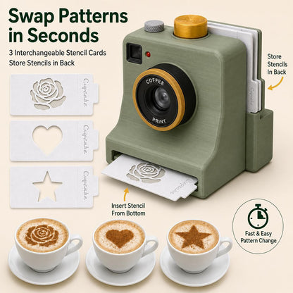 Manual Coffee Art Printer with 3D Design